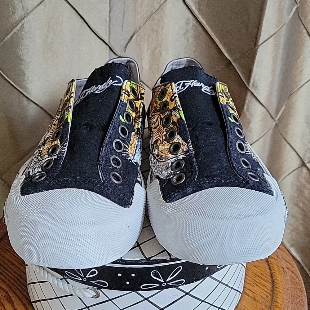 EUC- Ed Hardy ‘Tiger’ Slip-on Canvas Sneaker
